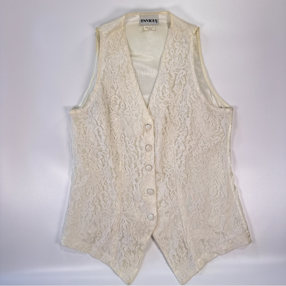 Envious Cream Lace Vest - Picture 2 of 10